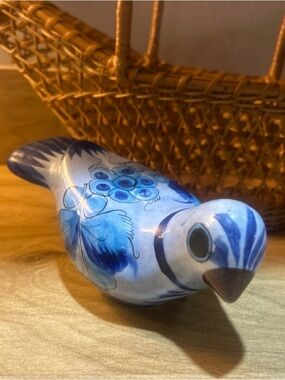 Mexican Folk Art Hand painted Bird Figurine